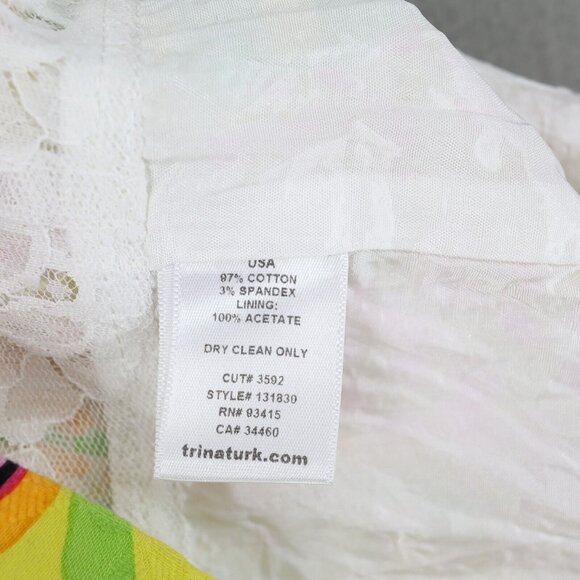 Trina Turk Secret Shift Dress Size 4‎ Floral Multi Color Print Flowers Lace - Picture 5 of 7